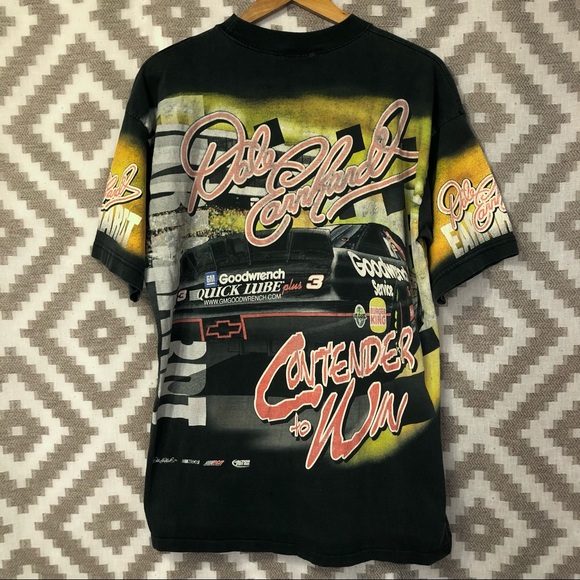 Vintage 90s Chase Authentics NASCAR Dale Earnhardt All Over Print T Shirt - Picture 7 of 8